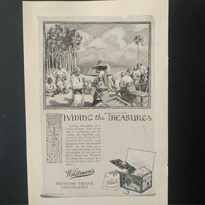 Vintage 1928 Whitman’s Dividing The Treasures Ad Advertisement